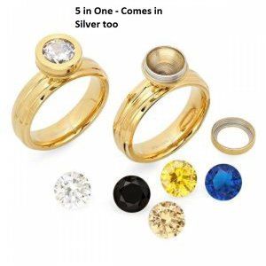 NWT ring interchangeable simulated diamond stone